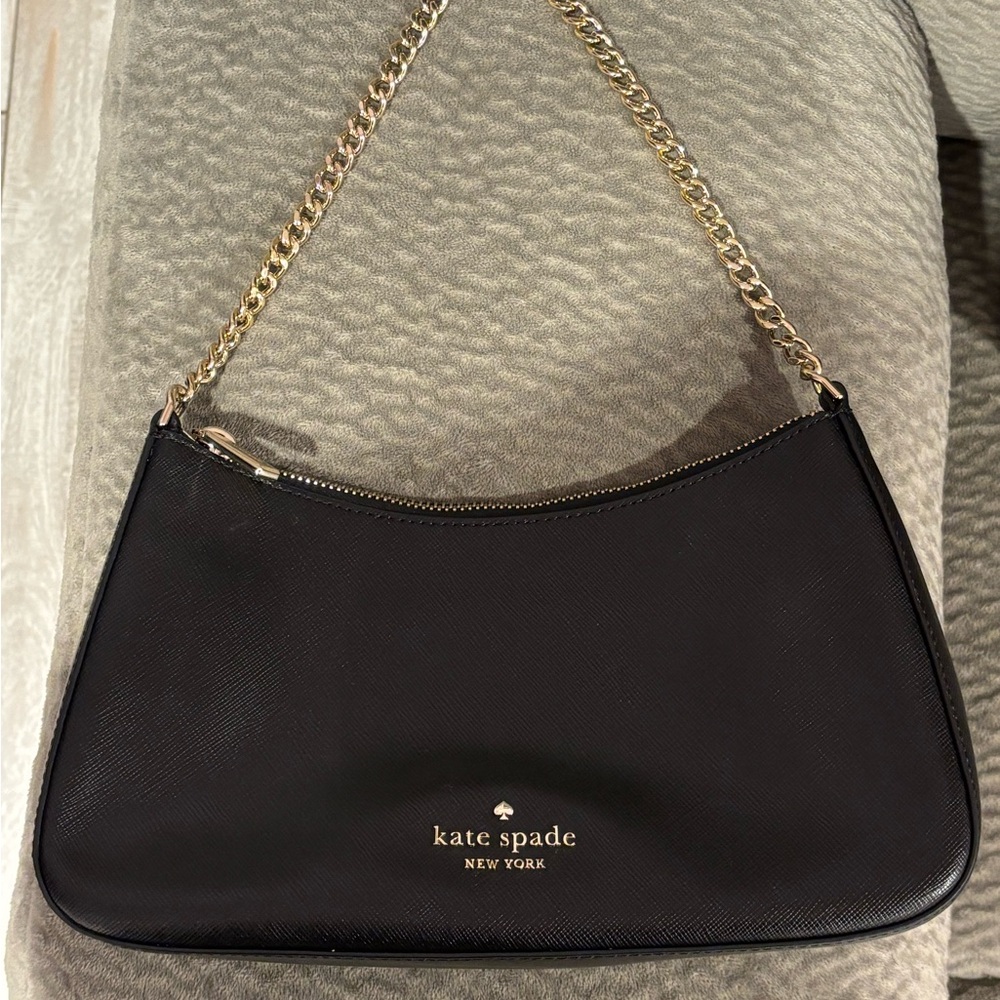 Kate Spade Black Shoulder Bag with Gold Chain